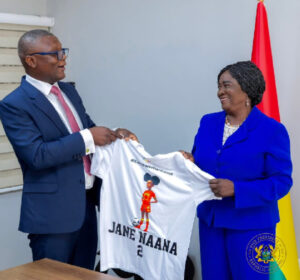 Kofi Adams and the Vice President Professor Jane Naana Opoku-Agyemang