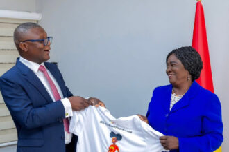 Kofi Adams and the Vice President Professor Jane Naana Opoku-Agyemang