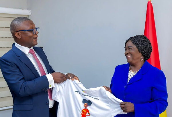 Kofi Adams and the Vice President Professor Jane Naana Opoku-Agyemang